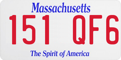 MA license plate 151QF6