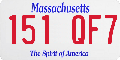 MA license plate 151QF7