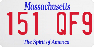 MA license plate 151QF9