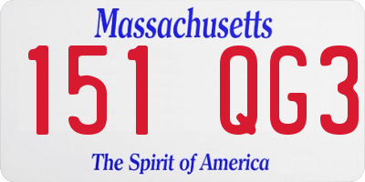 MA license plate 151QG3