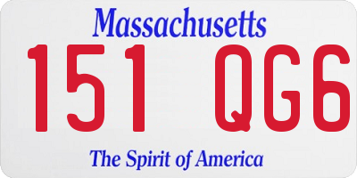 MA license plate 151QG6