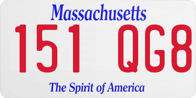 MA license plate 151QG8