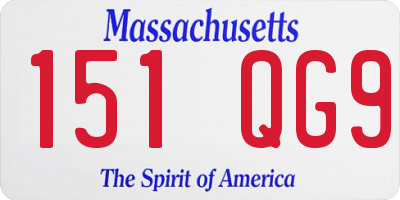 MA license plate 151QG9