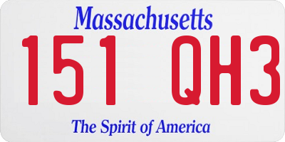 MA license plate 151QH3