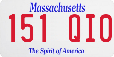MA license plate 151QI0