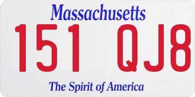 MA license plate 151QJ8