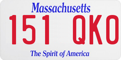 MA license plate 151QK0