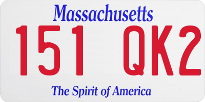 MA license plate 151QK2