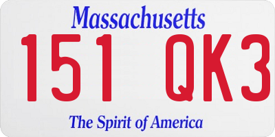 MA license plate 151QK3