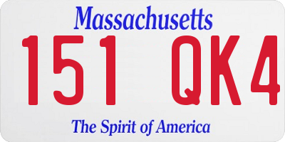 MA license plate 151QK4