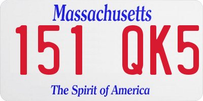 MA license plate 151QK5