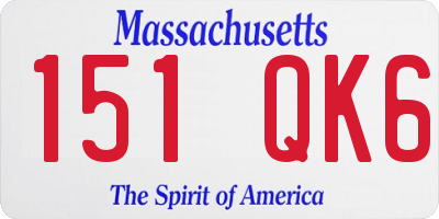 MA license plate 151QK6