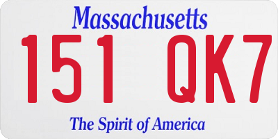 MA license plate 151QK7