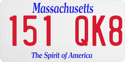 MA license plate 151QK8