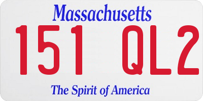 MA license plate 151QL2