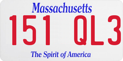 MA license plate 151QL3