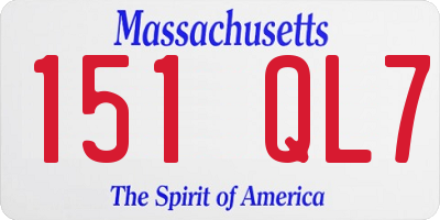 MA license plate 151QL7