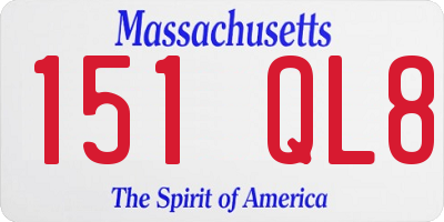 MA license plate 151QL8
