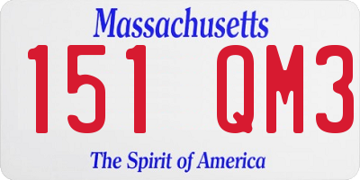 MA license plate 151QM3