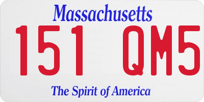 MA license plate 151QM5