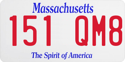 MA license plate 151QM8