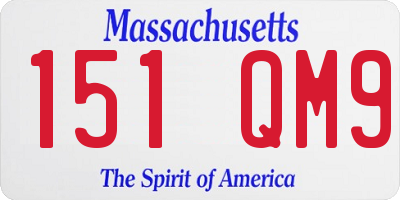 MA license plate 151QM9