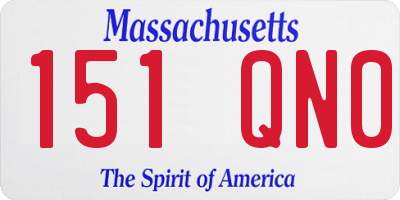 MA license plate 151QN0
