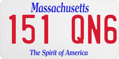 MA license plate 151QN6