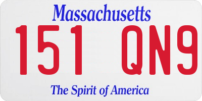 MA license plate 151QN9