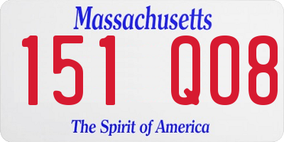 MA license plate 151QO8