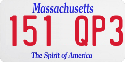 MA license plate 151QP3