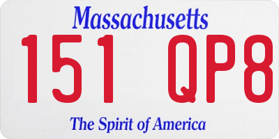 MA license plate 151QP8