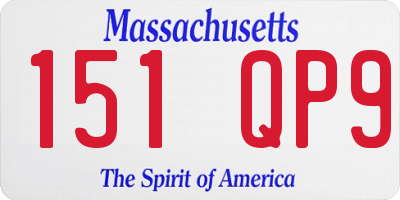 MA license plate 151QP9