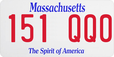 MA license plate 151QQ0