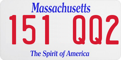 MA license plate 151QQ2