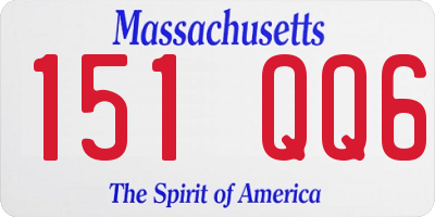 MA license plate 151QQ6