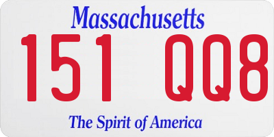 MA license plate 151QQ8