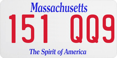 MA license plate 151QQ9