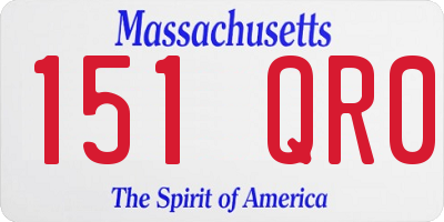 MA license plate 151QR0