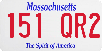 MA license plate 151QR2