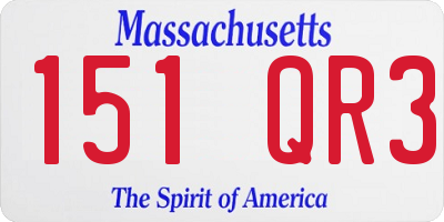 MA license plate 151QR3