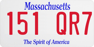 MA license plate 151QR7