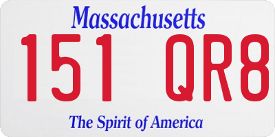 MA license plate 151QR8