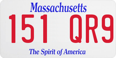 MA license plate 151QR9
