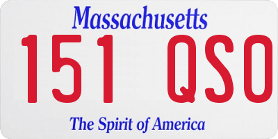MA license plate 151QS0