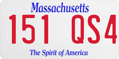 MA license plate 151QS4