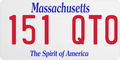 MA license plate 151QT0