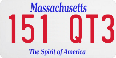 MA license plate 151QT3