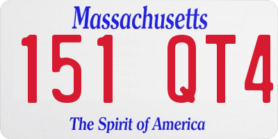 MA license plate 151QT4