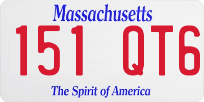 MA license plate 151QT6